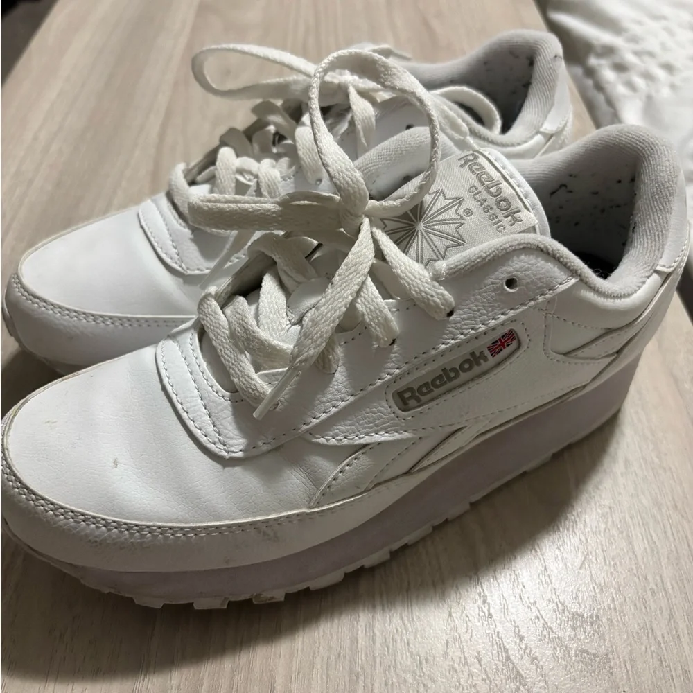 Reebok White Leather Women's Athletic Sneakers